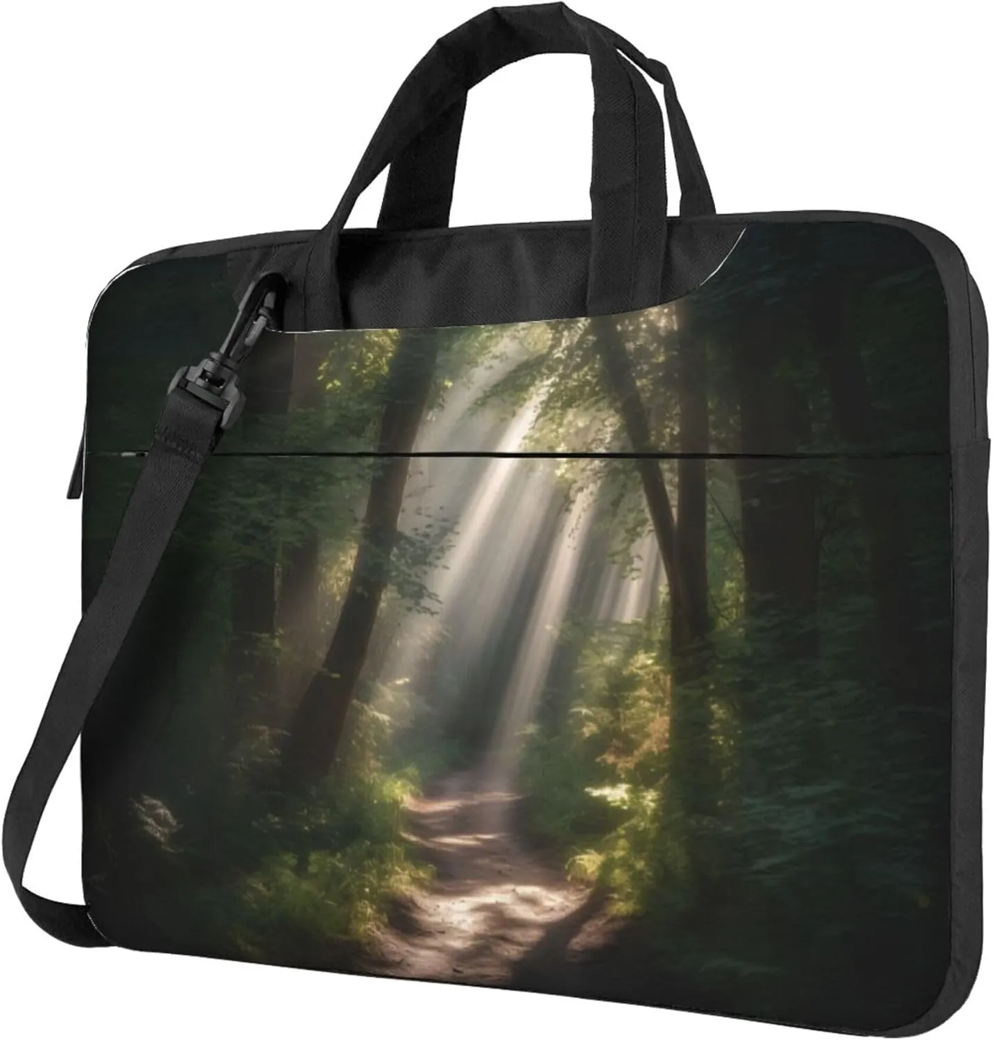 Forest Tree Leaves Painted Laptop Shoulder Bag for Women, Laptop Sleeve Case Durable Computer Bag