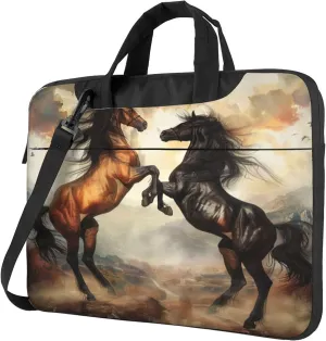 Funny Horse Laptop Shoulder Bag for Women, Horse Animals Laptop Sleeve Case Durable Computer Bag