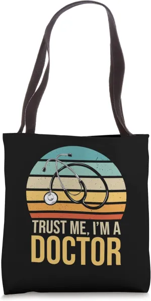 Funny Trust Me, I am a Doctor Retro Vintage Tote Bag