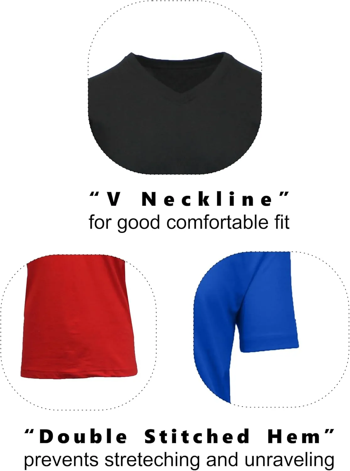 Galaxy by Harvic Men's 6-Pack Short Sleeve V-Neck Modern Fit Classic Tees (S-3XL)