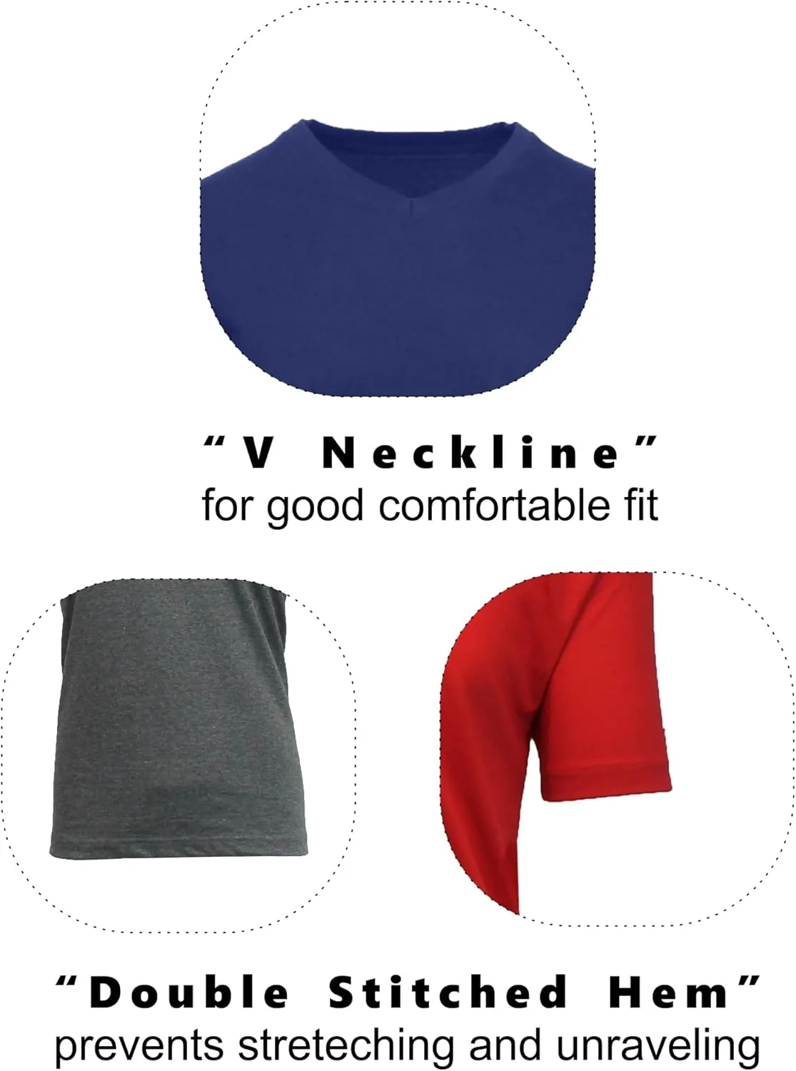 Galaxy by Harvic Men's 6-Pack Short Sleeve V-Neck Modern Fit Classic Tees (S-3XL)