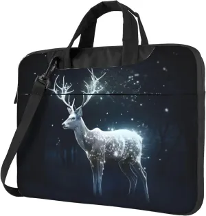 Galaxy Glowing Deer Laptop Shoulder Bag for Women, Laptop Sleeve Case Durable Computer Bag