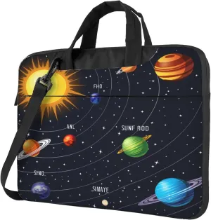 Galaxy Planet Laptop Shoulder Bag for Women, Solar System Planet Laptop Sleeve Case Durable Computer Bag
