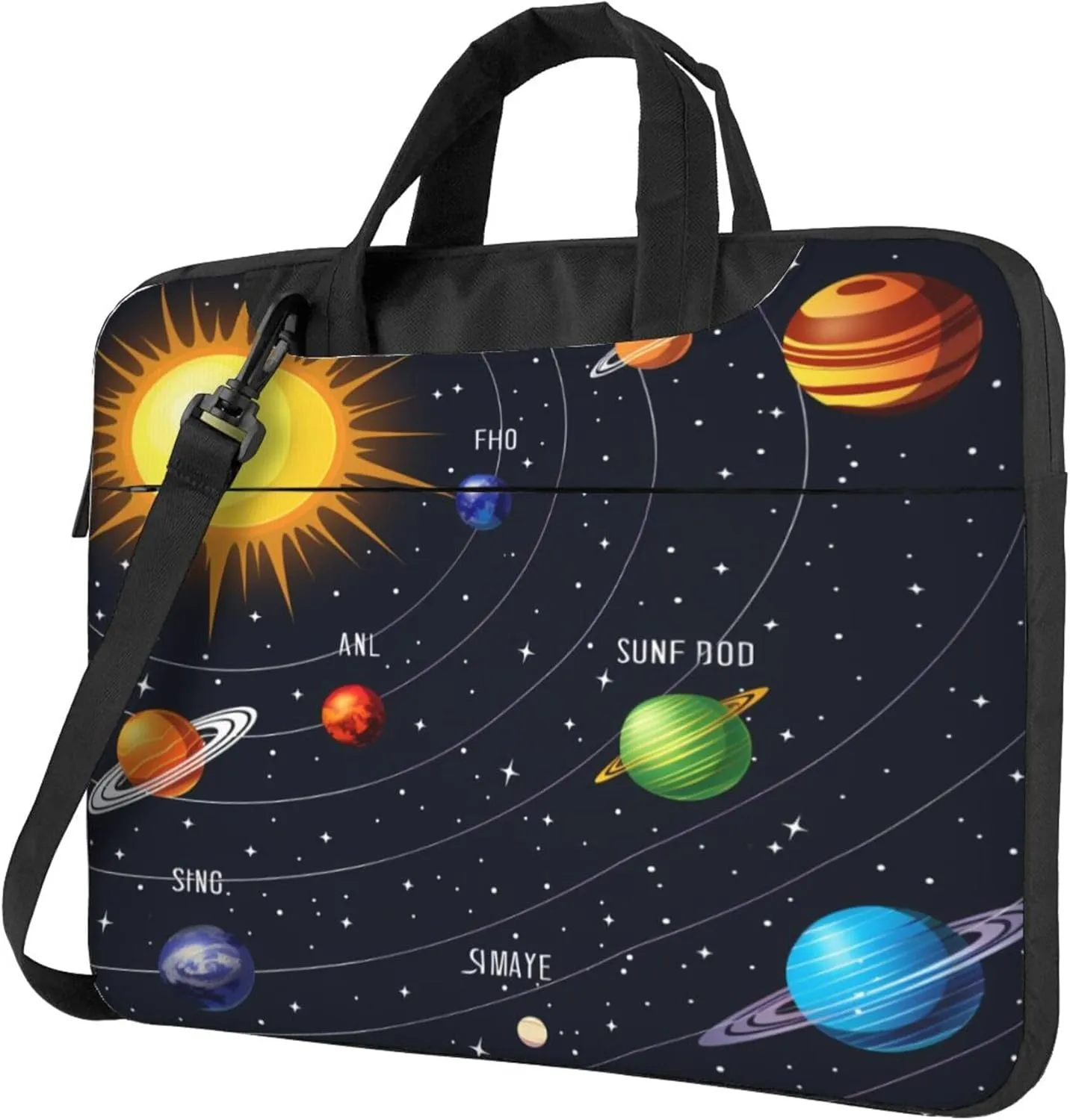 Galaxy Planet Laptop Shoulder Bag for Women, Solar System Planet Laptop Sleeve Case Durable Computer Bag
