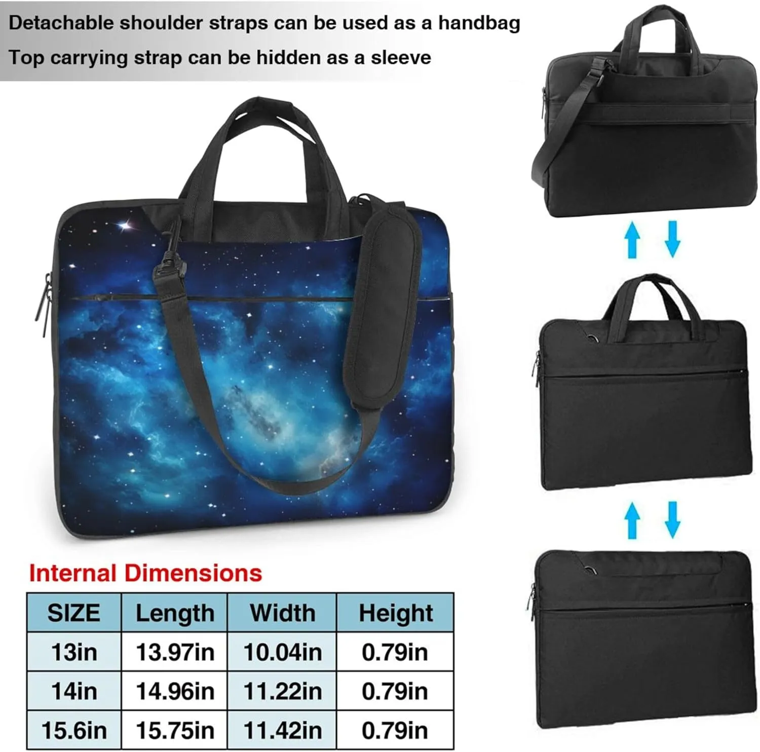 Galaxy Space Star Laptop Shoulder Bag for Women, Space Nebula Laptop Sleeve Case Durable Computer Bag