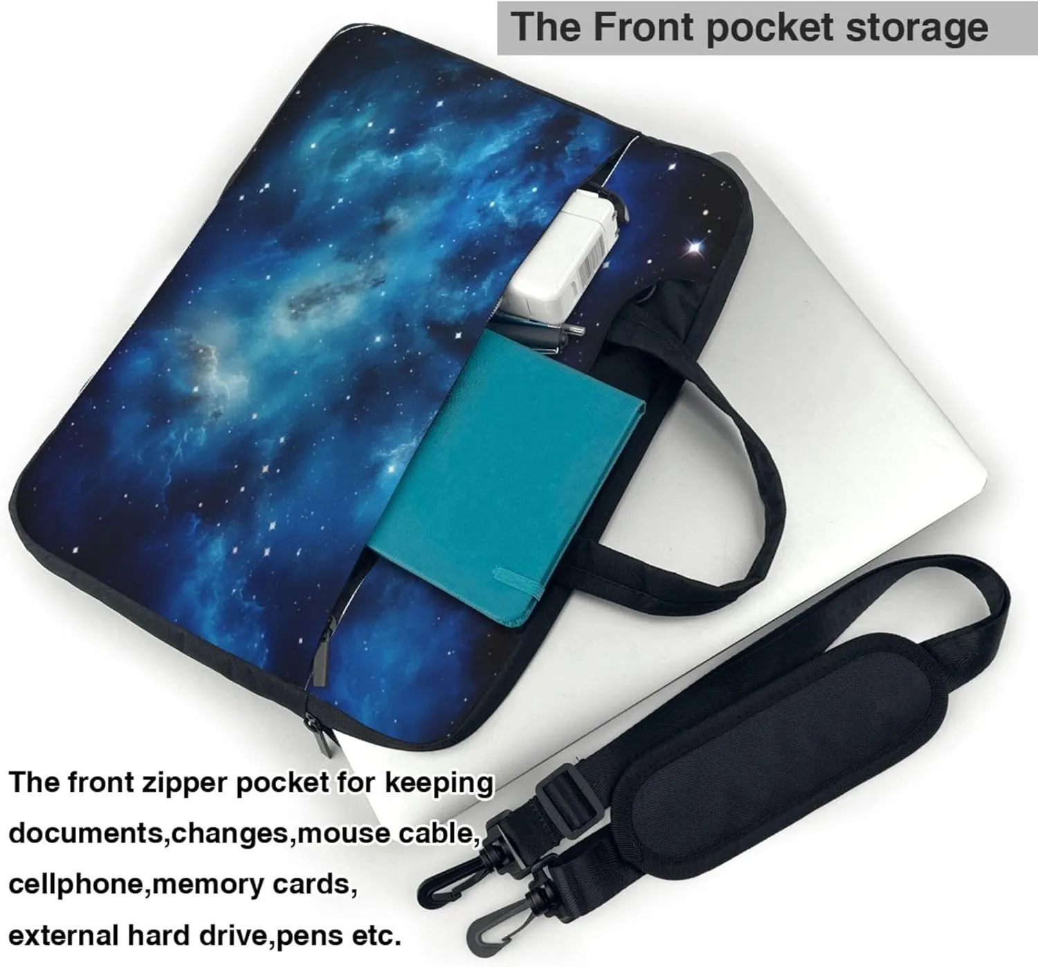 Galaxy Space Star Laptop Shoulder Bag for Women, Space Nebula Laptop Sleeve Case Durable Computer Bag