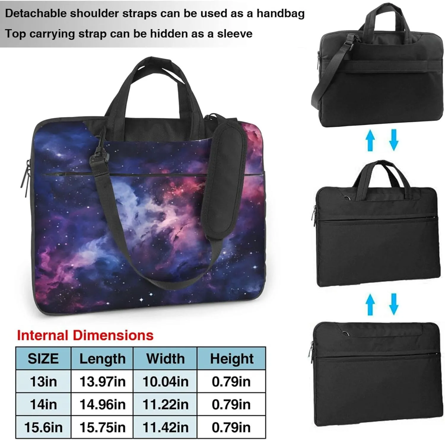 Galaxy Universe Space Nebula Laptop Shoulder Bag for Women, Laptop Sleeve Case Durable Computer Bag