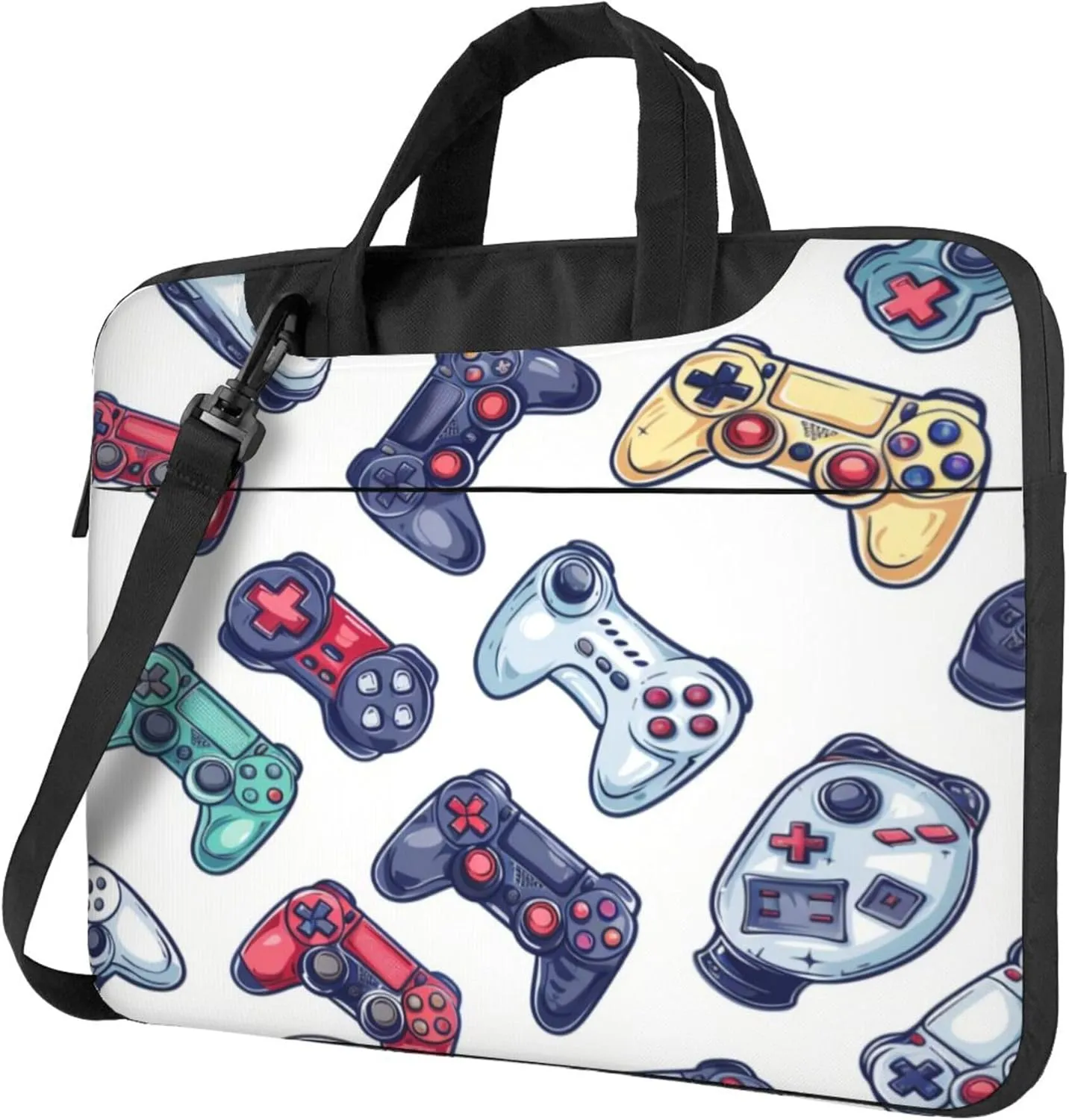 Games Painted Laptop Shoulder Bag for Women, Colorful Pattern Laptop Sleeve Case Durable Computer Bag