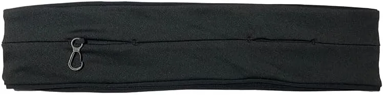 GEMINIGEAR Running Belt Fanny Pack Waist Bag with Zipper Pocket Durable and Light (Black, Medium)