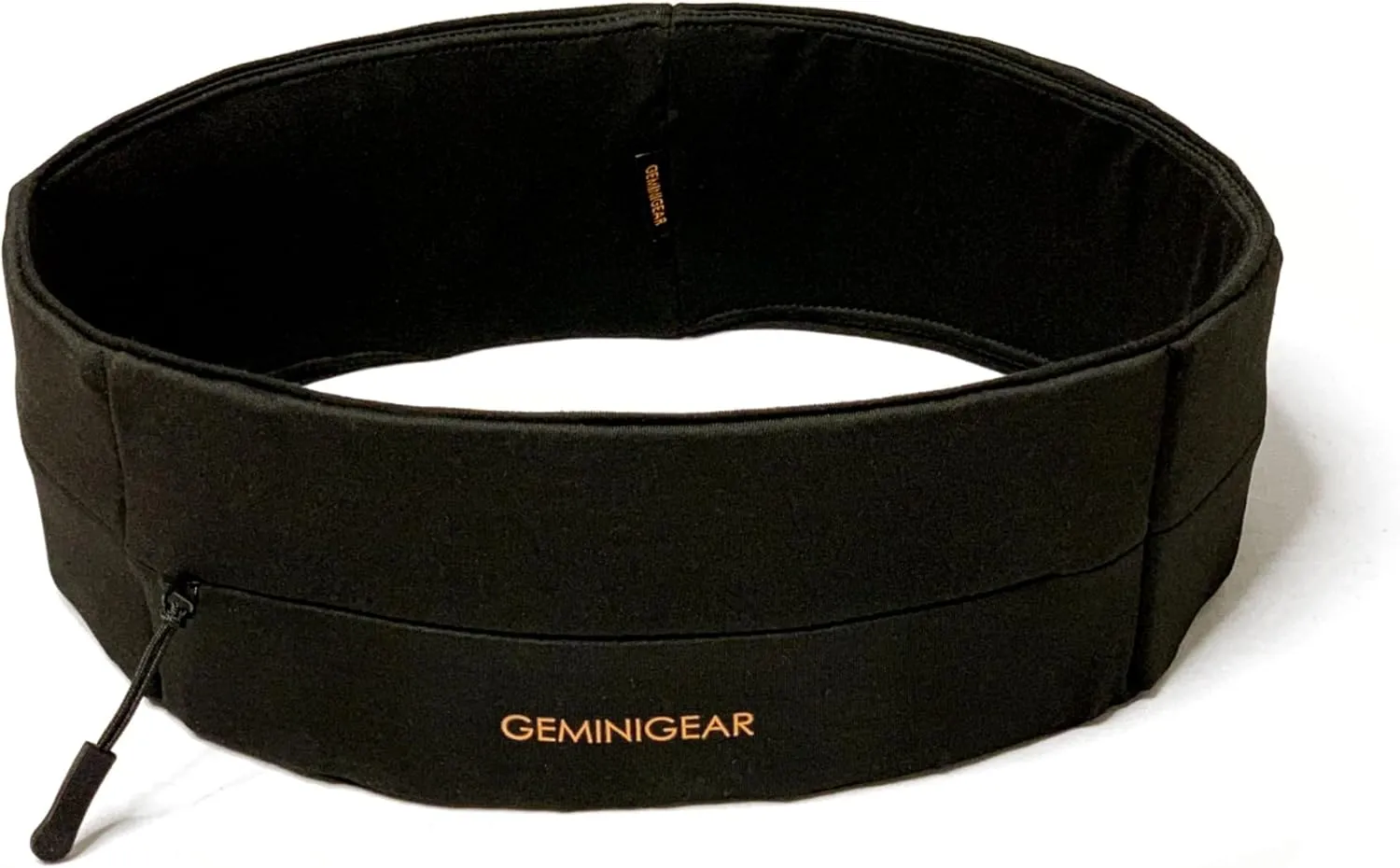 GEMINIGEAR Running Belt Fanny Pack Waist Bag with Zipper Pocket Durable and Light (Black, Medium)