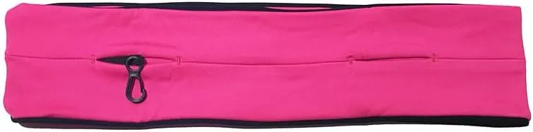 GEMINIGEAR Running Belt Fanny Pack Waist Bag with Zipper Pocket Durable and Light (Rose, Medium)