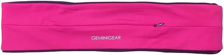 GEMINIGEAR Running Belt Fanny Pack Waist Bag with Zipper Pocket Durable and Light (Rose, Medium)