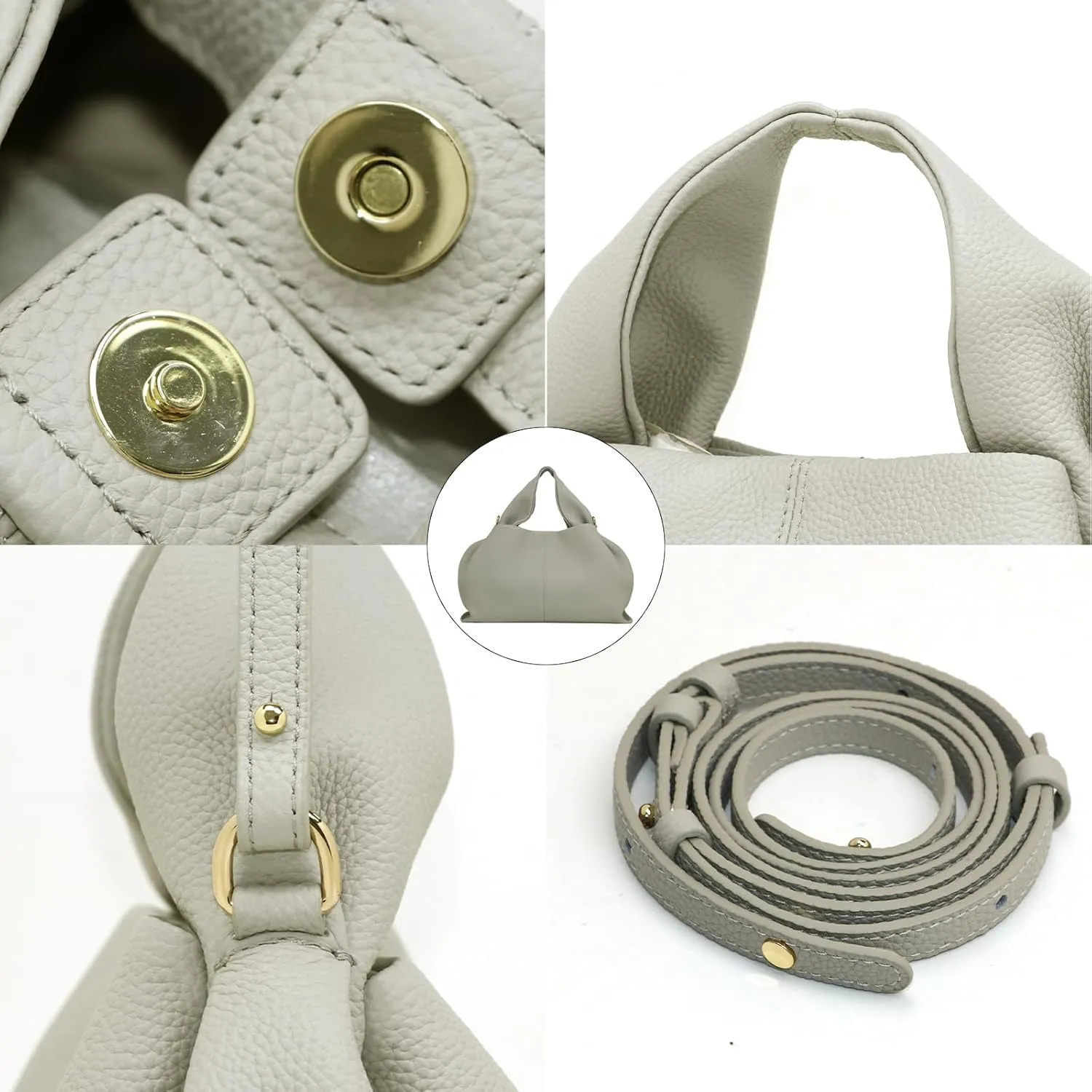 Genuine Leather Retro Shoulder Crossbody Bag for Women, Chic Dumpling Bag and Cute Cloud Handbag for Women