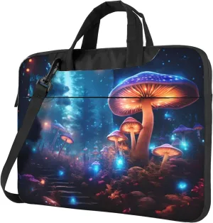 Glow Mushrooms Tropical Forest Laptop Shoulder Bag for Women, Laptop Sleeve Case Durable Computer Bag