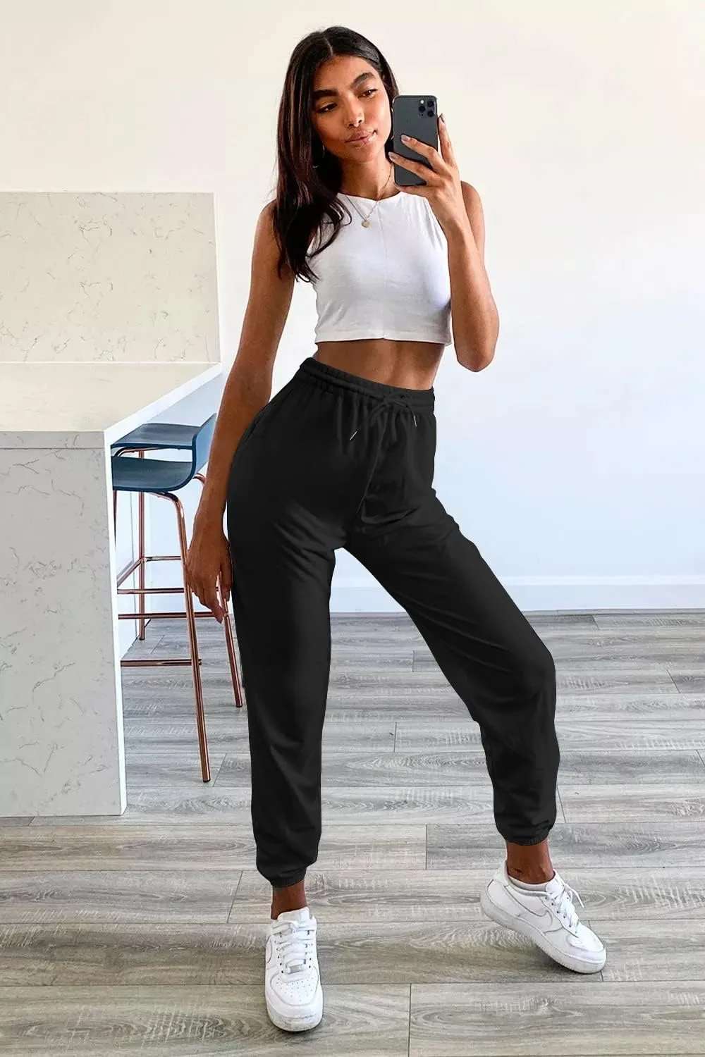 GOKATOSAU Women's Sexy Lounge Stretch Casual Jogger Drawstring Sweatpants with Pockets