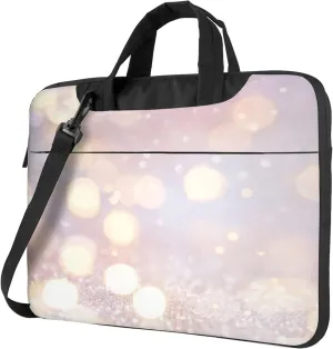 Gold Glitter Laptop Shoulder Bag for Women, Glitter Pattern Laptop Sleeve Case Durable Computer Bag