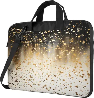 Gold Sequins Glitter Laptop Shoulder Bag for Women, Laptop Sleeve Case Durable Computer Bag