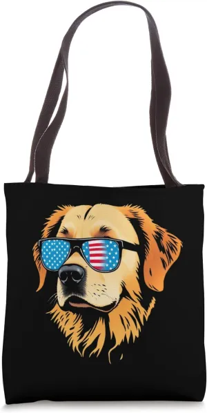 Golden Retriever 4th Of July USA Retro For Men Women Kids Tote Bag