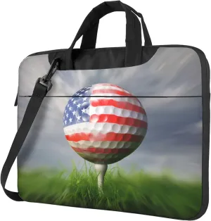 Golf Ball Flag Laptop Shoulder Bag for Women, Laptop Sleeve Case Durable Computer Bag