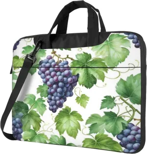 Grape Laptop Shoulder Bag for Women, Grape Pattern Laptop Sleeve Case Durable Computer Bag