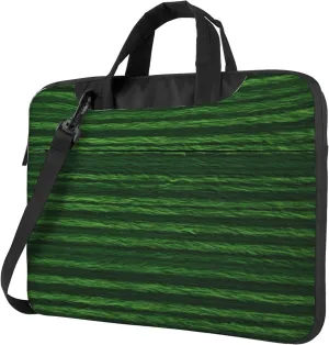 Green Grass Laptop Shoulder Bag for Women, Striped Pattern Laptop Sleeve Case Durable Computer Bag