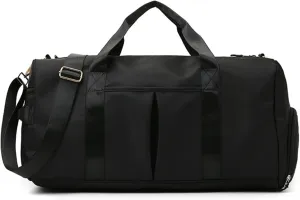 Gym Bag for Women with Shoe Compartment Durable Lightweight Yoga Large Handbag (Black)