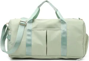 Gym Bag for Women with Shoe Compartment Durable Lightweight Yoga Large Handbag (Green)
