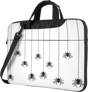 Halloween Spider Pattern Laptop Shoulder Bag for Women, Laptop Sleeve Case Durable Computer Bag