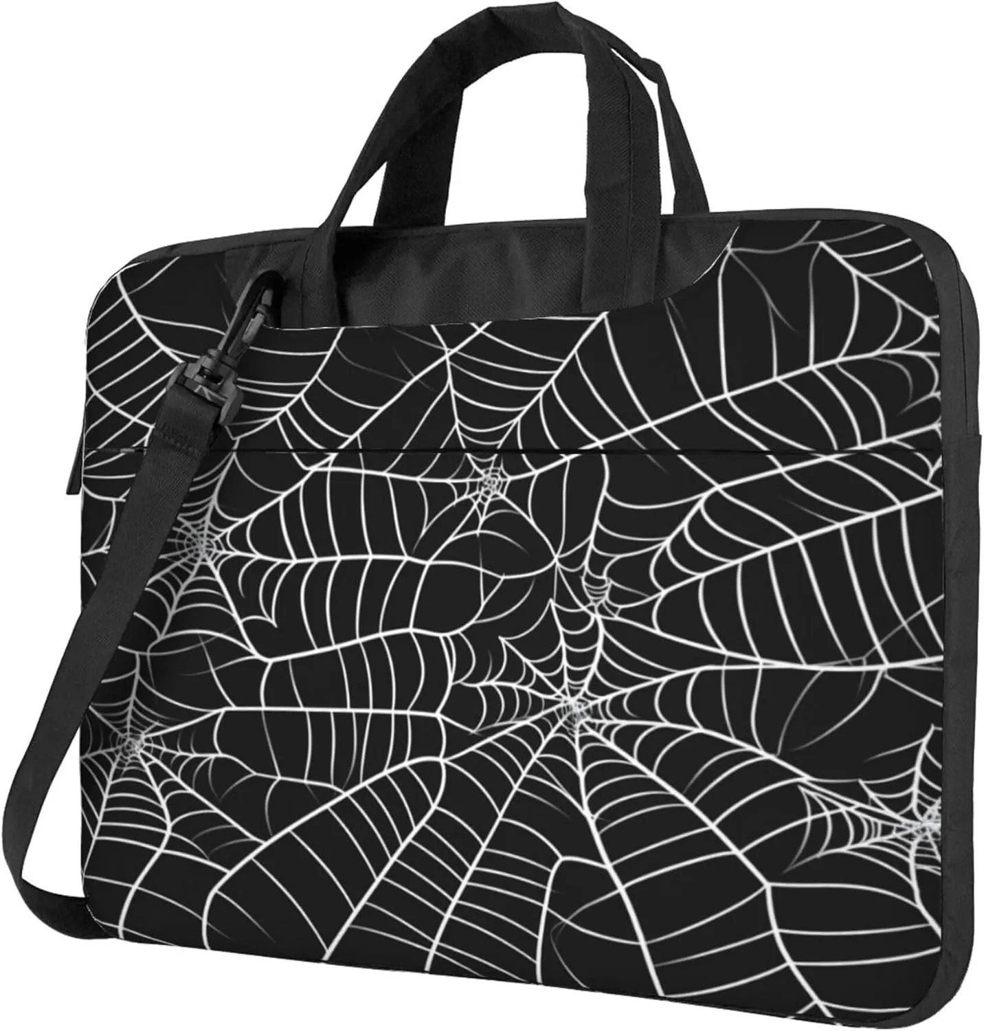 Halloween Webs Laptop Shoulder Bag for Women, White Texture Laptop Sleeve Case Durable Computer Bag