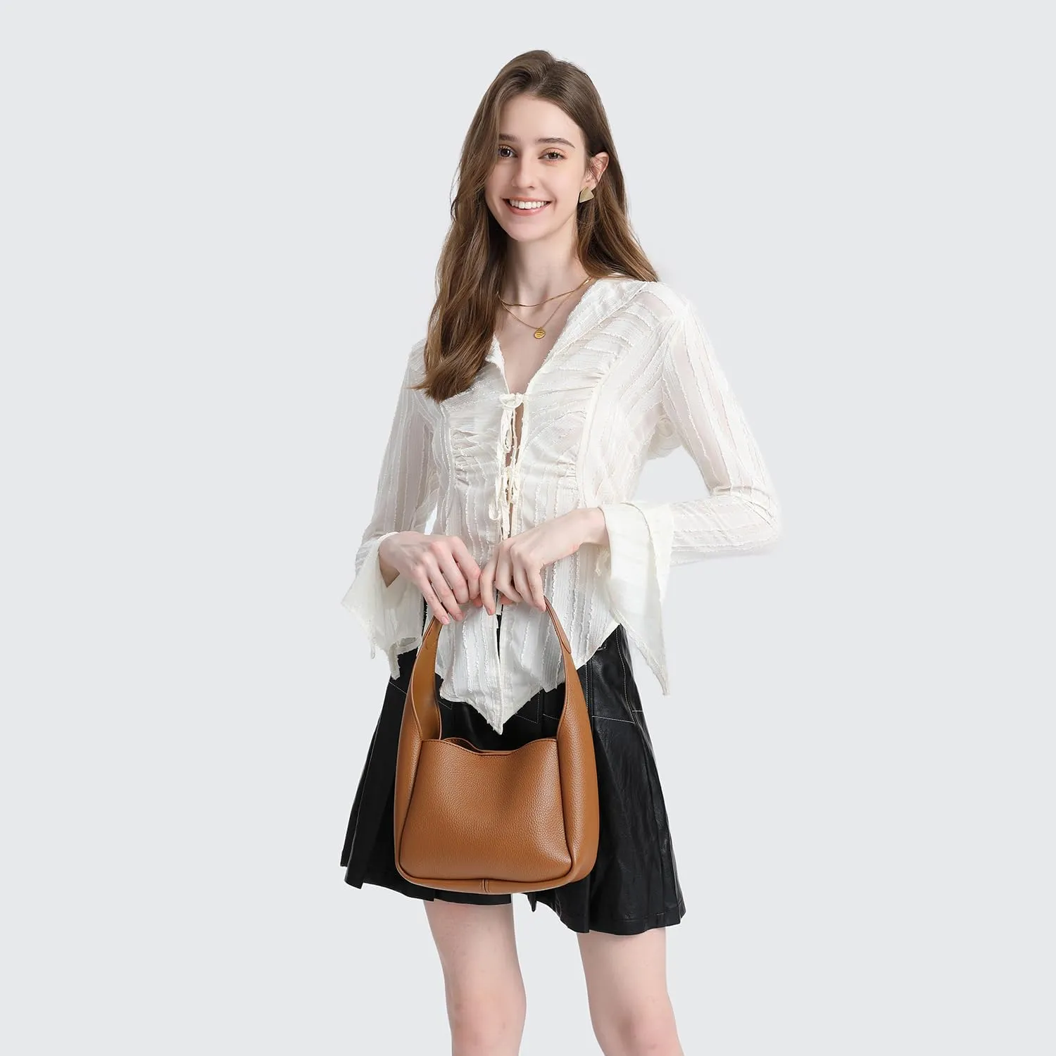 Handbag Chic Vegan Leather Tote Bag for Women Daily Carryall Magnetic Buckle Large Capacity