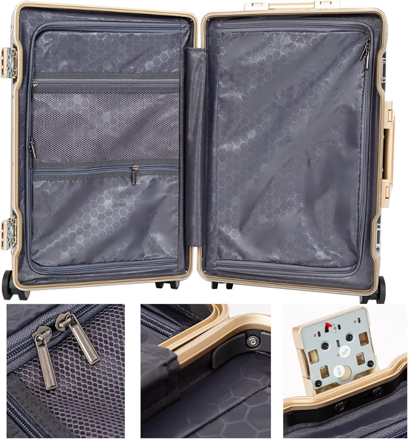 Hard Shell Suitcase Expandable Wheel Luggage Lightweight Durable High Capacity with Double Spinner Wheels,Grey,26in