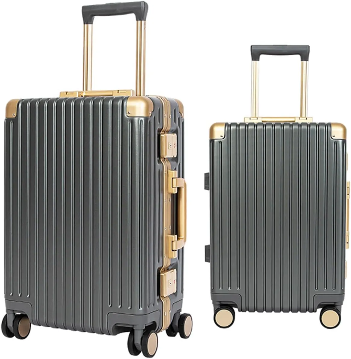 Hard Shell Suitcase Expandable Wheel Luggage Lightweight Durable High Capacity with Double Spinner Wheels,Grey,26in