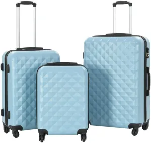 Hardcase Trolley Set with Security Lock and Internal Straps, 3 Pieces, Durable ABS Material, Blue