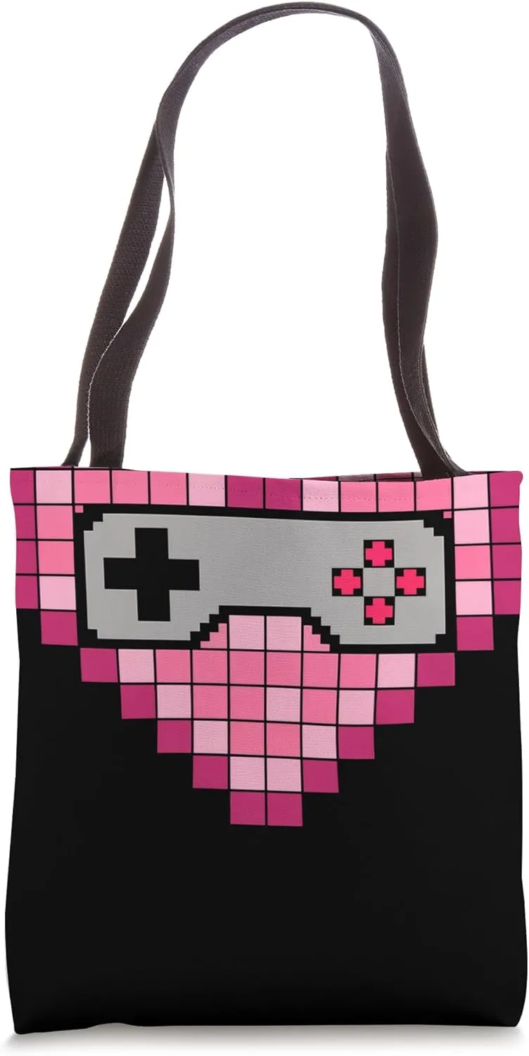 Heart Shaped Video Game Controller Retro Gamer Tote Bag