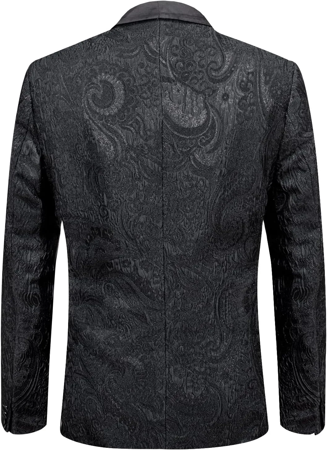 Hi-Tie Stylish Men Suit Jacket Blazer Shawl Lapel One Button Slim Fit Long Sleeve Jacket Tuxedo Party Dinner