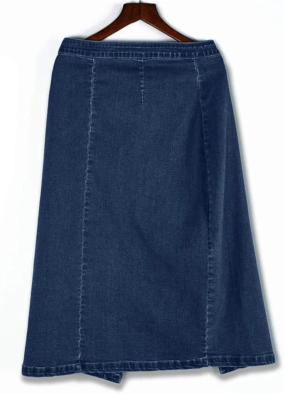 High Waisted Button Blow Knee Blue Jean Skirts for Women Fashion High Strecth Slim Fit Denim Pencil Skirt