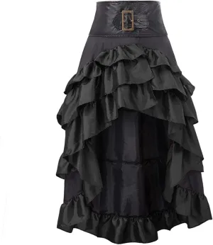 High Waisted Skirts for Women,Spring Summer Ruffled Casual Long Skirt Plain Retro Pleated Skirt Casual Flowy Skirts