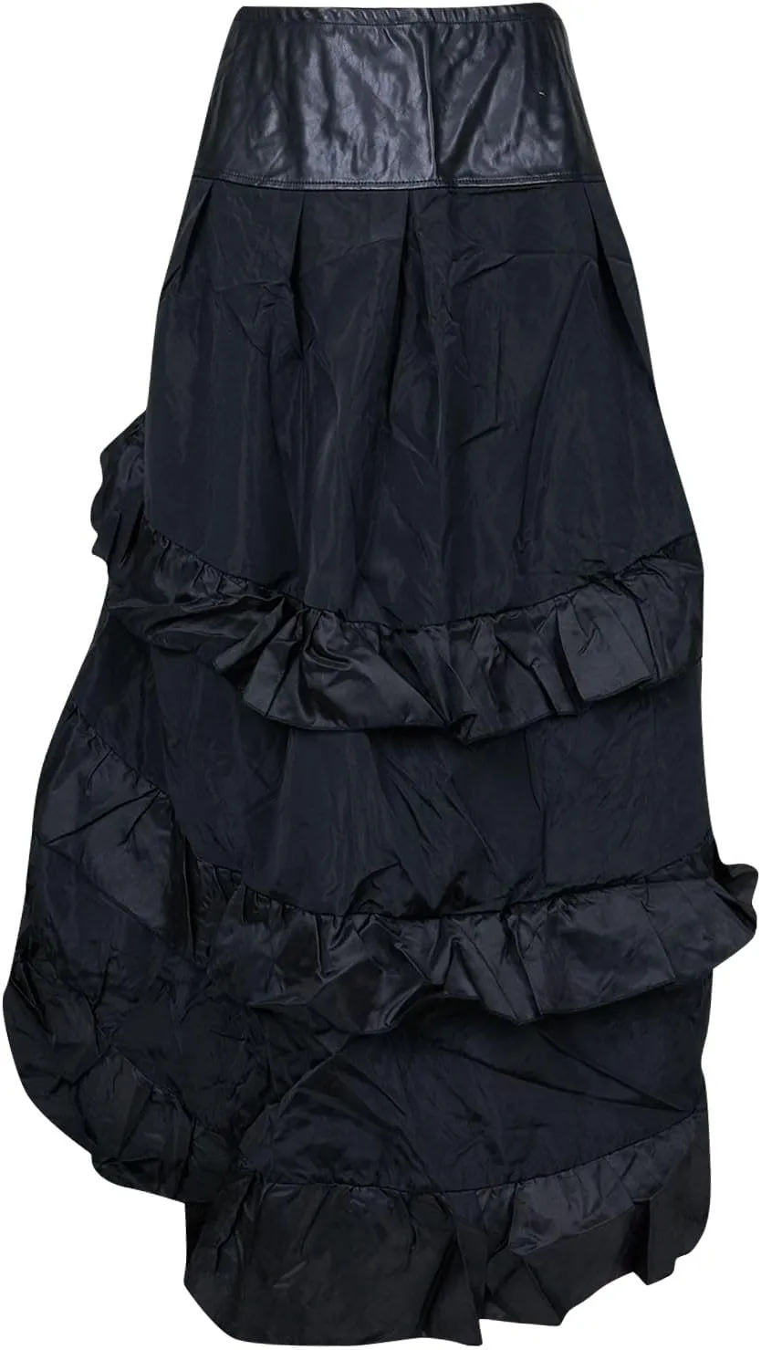 High Waisted Skirts for Women,Spring Summer Ruffled Casual Long Skirt Plain Retro Pleated Skirt Casual Flowy Skirts