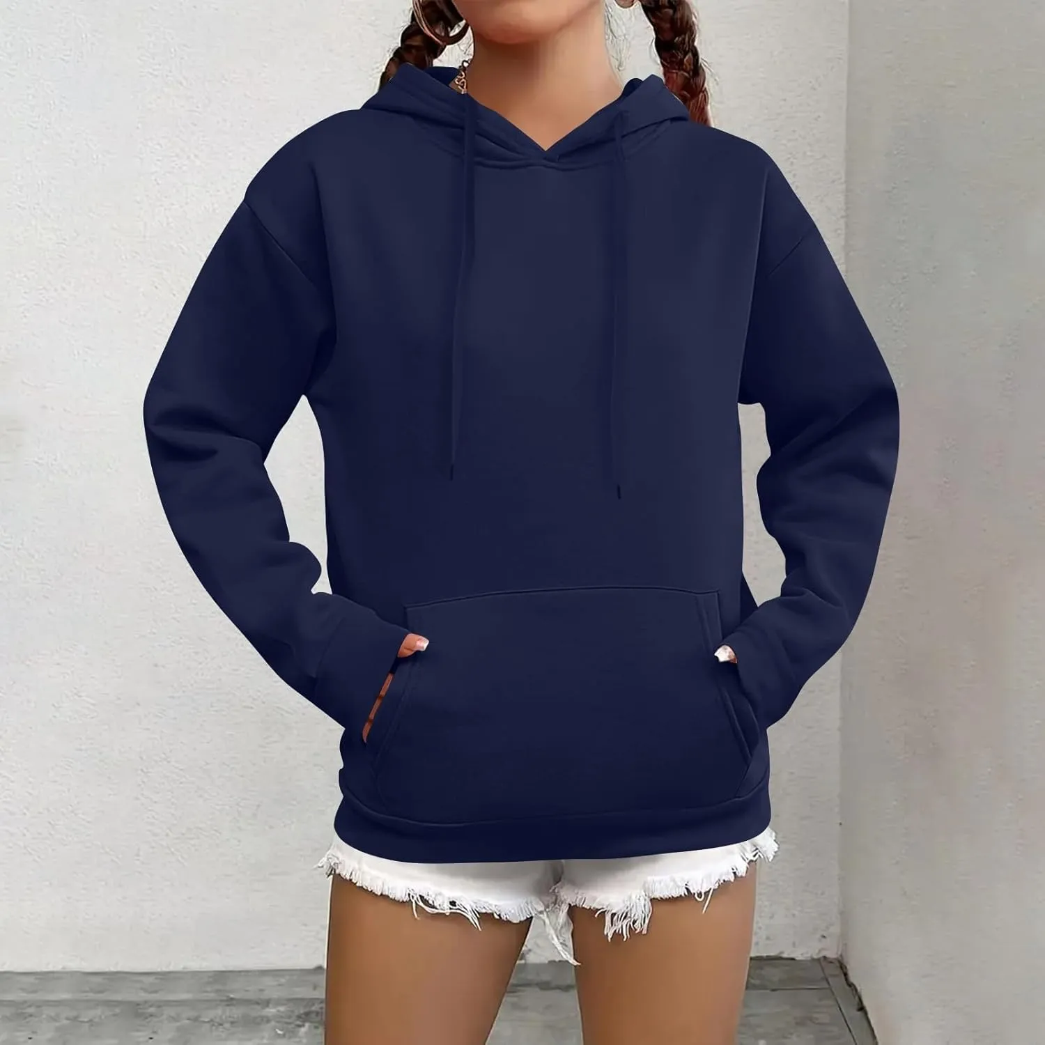 Hoodies for Women Trendy Tunic Hoodie Pullover Simple Long Sleeve Comfy Y2k Hoodie Sweatshirts Loose Fit Hoodie