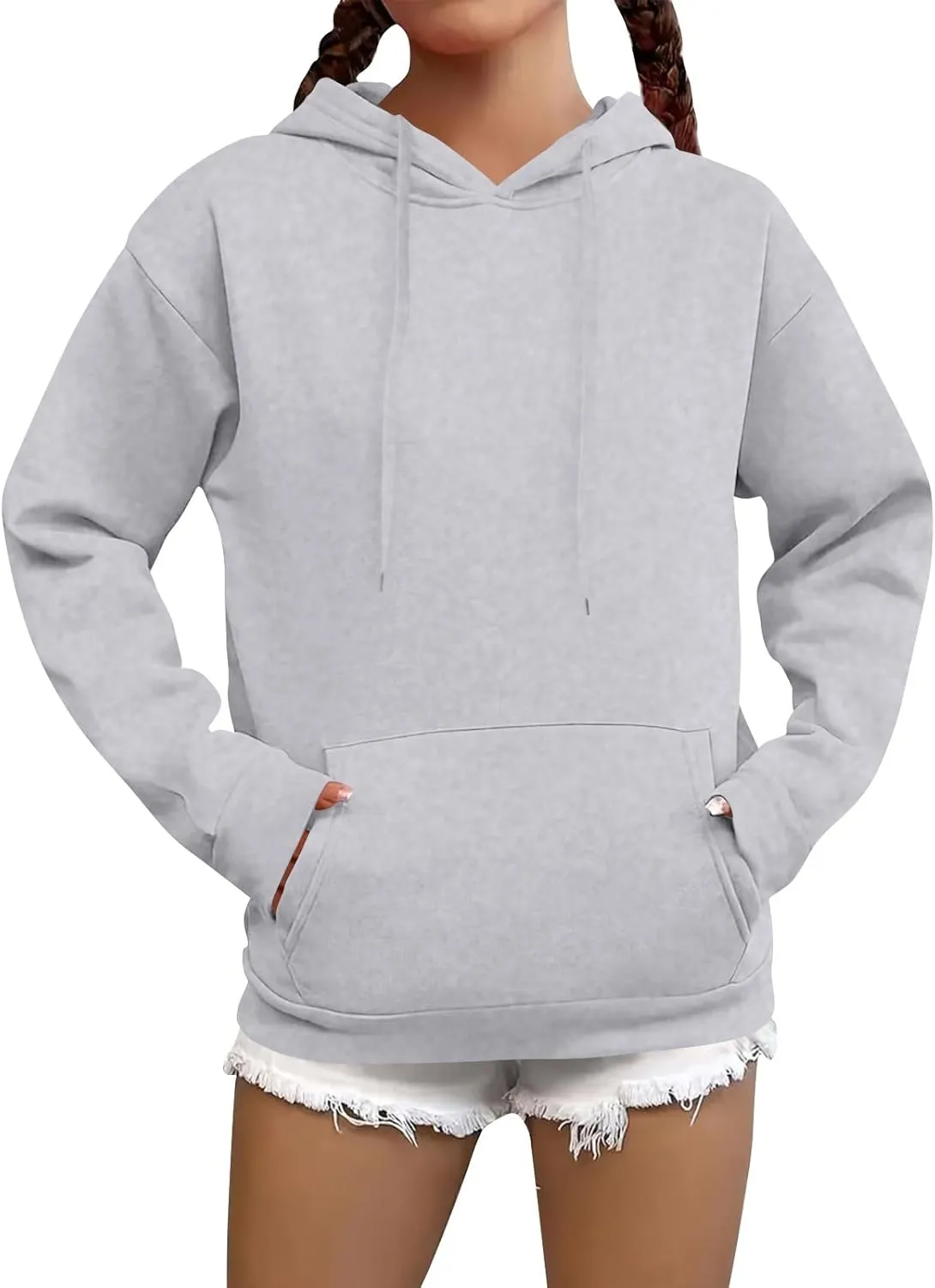 Hoodies for Women Trendy Tunic Hoodie Pullover Simple Long Sleeve Comfy Y2k Hoodie Sweatshirts Loose Fit Hoodie