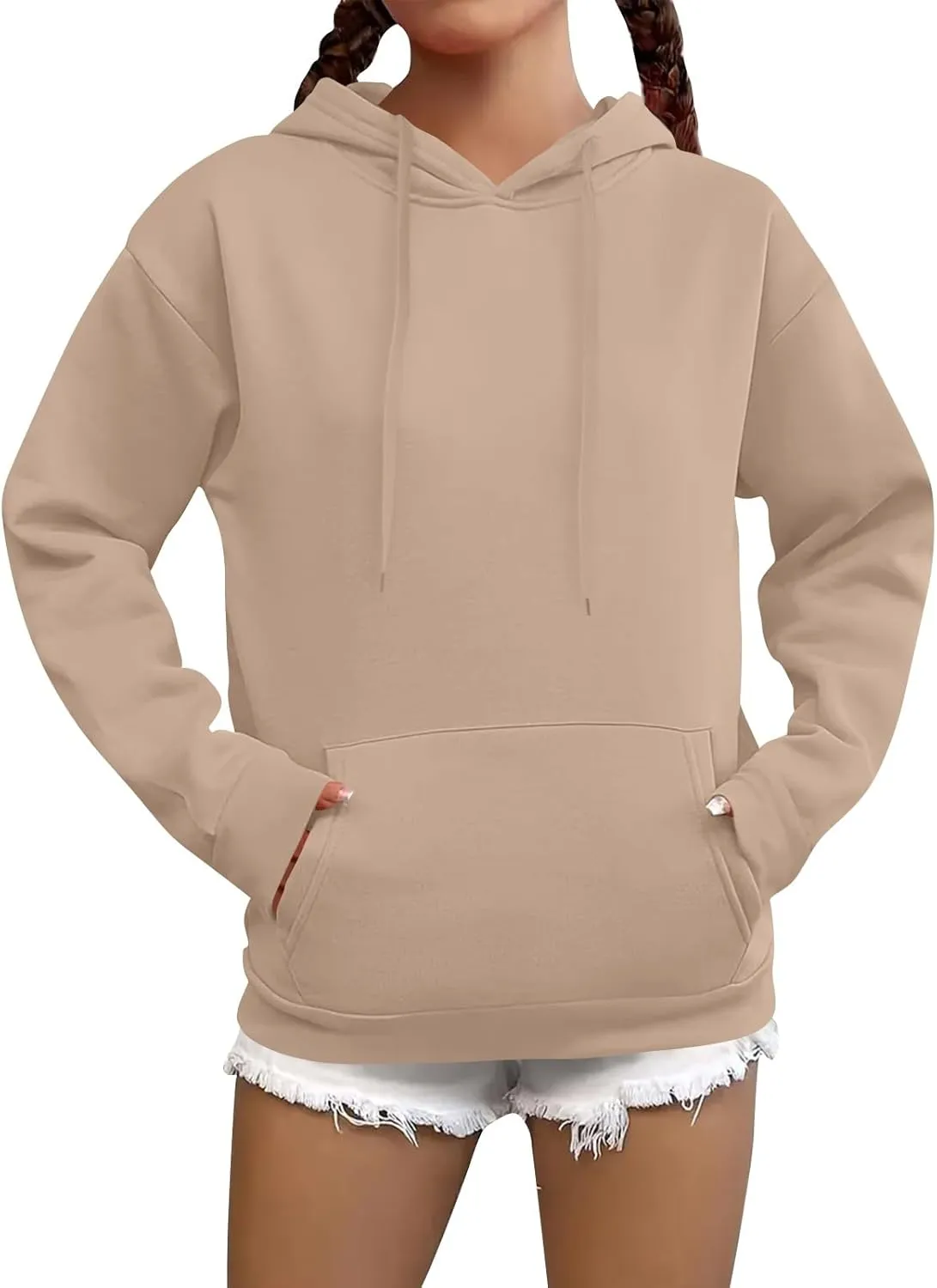 Hoodies for Women Trendy Tunic Hoodie Pullover Simple Long Sleeve Comfy Y2k Hoodie Sweatshirts Loose Fit Hoodie