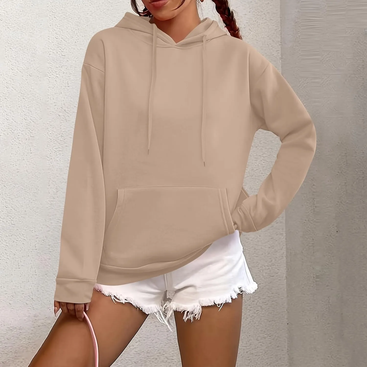 Hoodies for Women Trendy Tunic Hoodie Pullover Simple Long Sleeve Comfy Y2k Hoodie Sweatshirts Loose Fit Hoodie