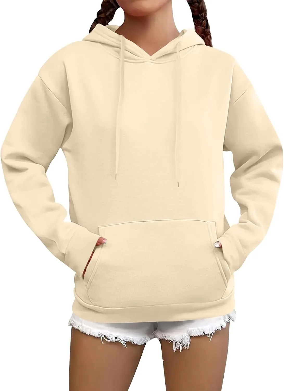 Hoodies for Women Trendy Tunic Hoodie Pullover Simple Long Sleeve Comfy Y2k Hoodie Sweatshirts Loose Fit Hoodie