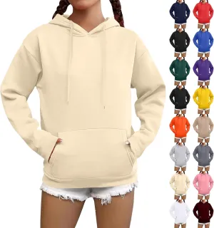 Hoodies for Women Trendy Tunic Hoodie Pullover Simple Long Sleeve Comfy Y2k Hoodie Sweatshirts Loose Fit Hoodie