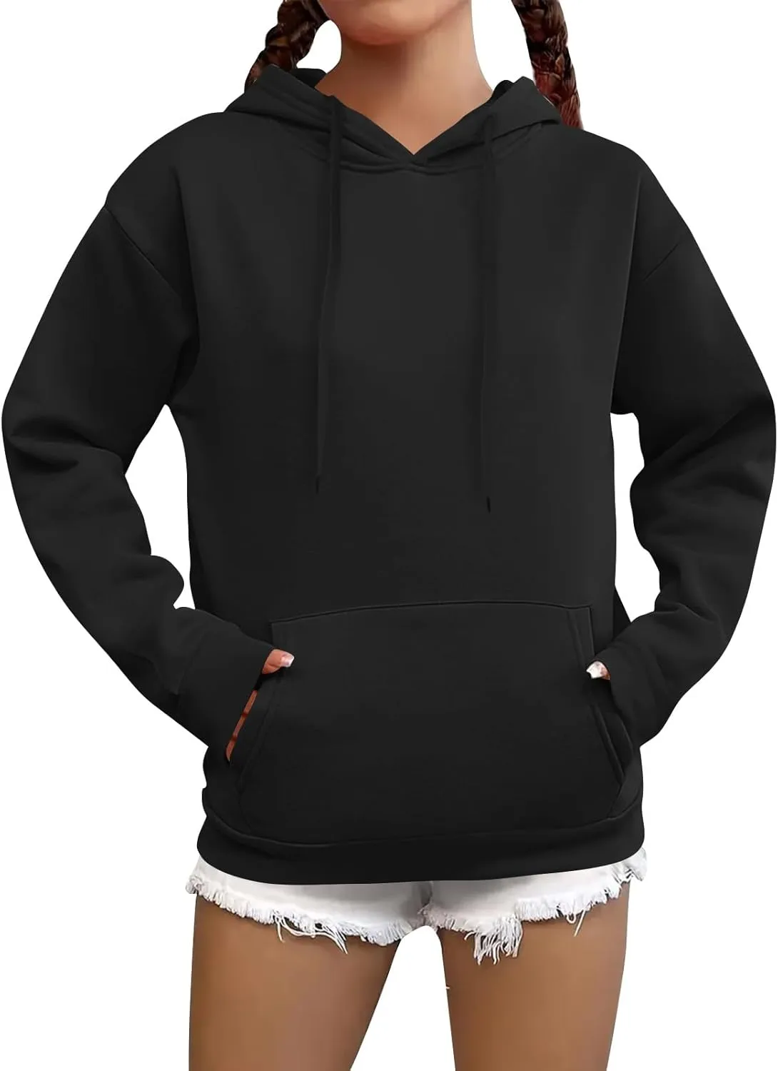 Hoodies for Women Trendy Tunic Hoodie Pullover Simple Long Sleeve Comfy Y2k Hoodie Sweatshirts Loose Fit Hoodie