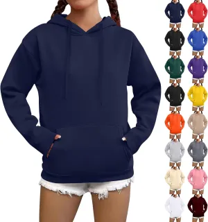 Hoodies for Women Trendy Tunic Hoodie Pullover Simple Long Sleeve Comfy Y2k Hoodie Sweatshirts Loose Fit Hoodie