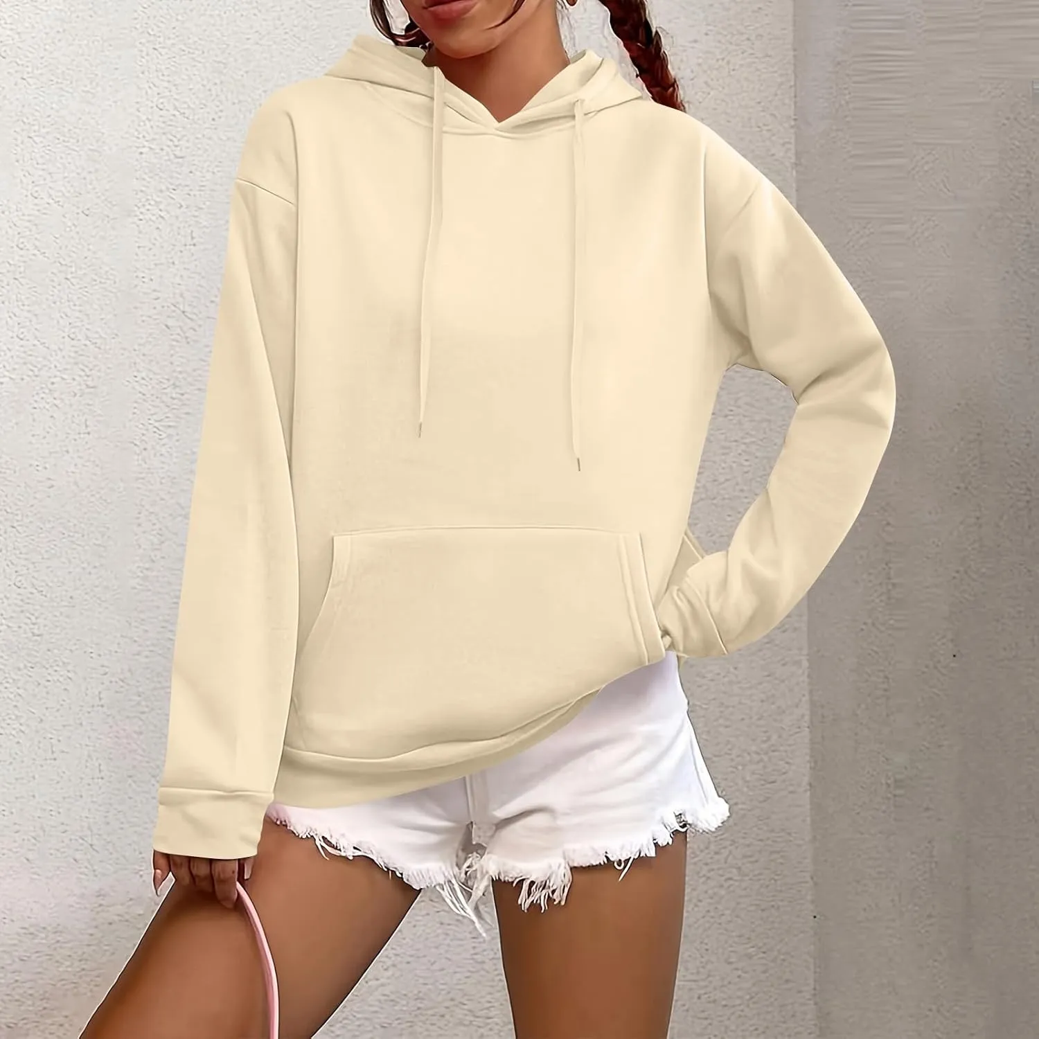 Hoodies for Women Trendy Tunic Hoodie Pullover Simple Long Sleeve Comfy Y2k Hoodie Sweatshirts Loose Fit Hoodie