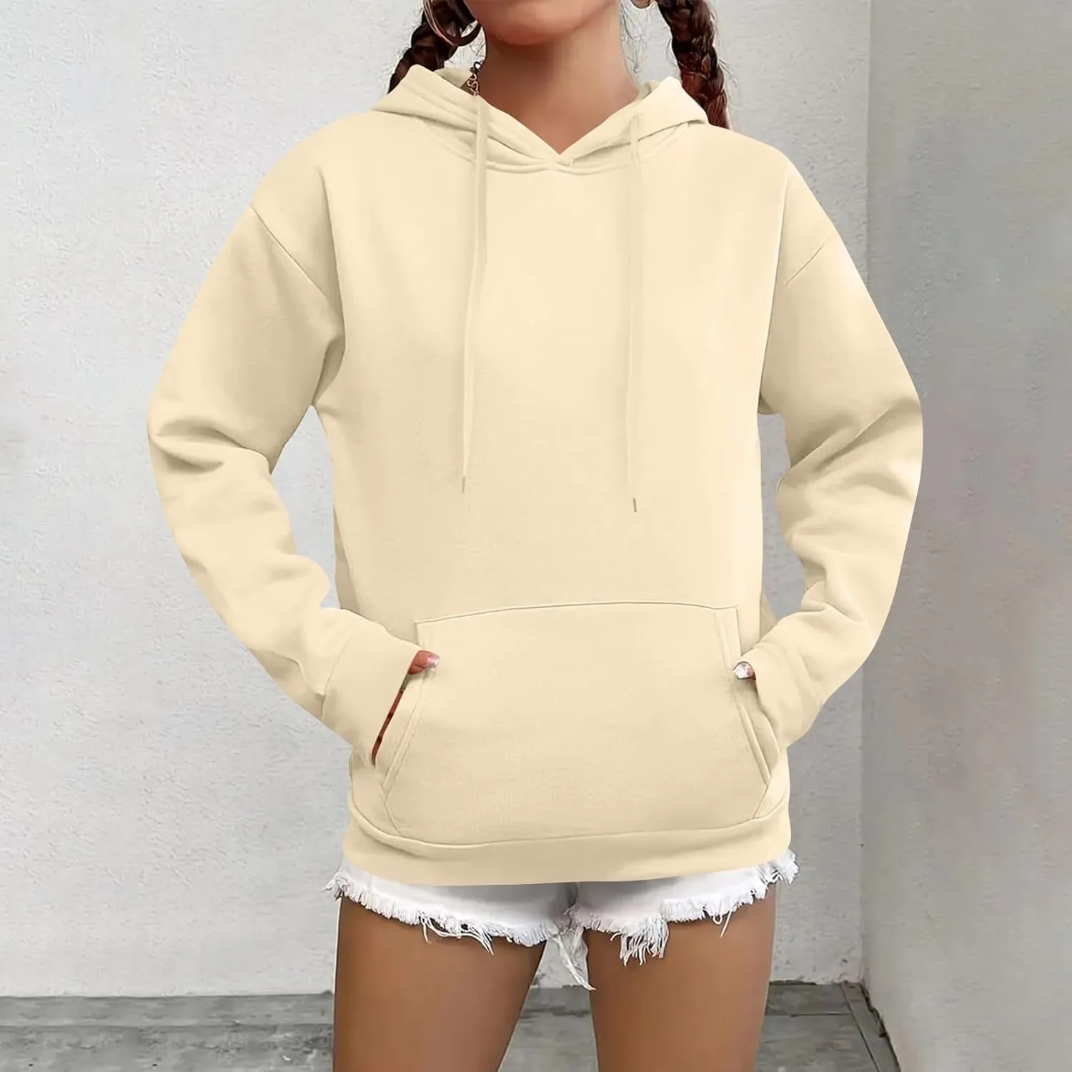 Hoodies for Women Trendy Tunic Hoodie Pullover Simple Long Sleeve Comfy Y2k Hoodie Sweatshirts Loose Fit Hoodie