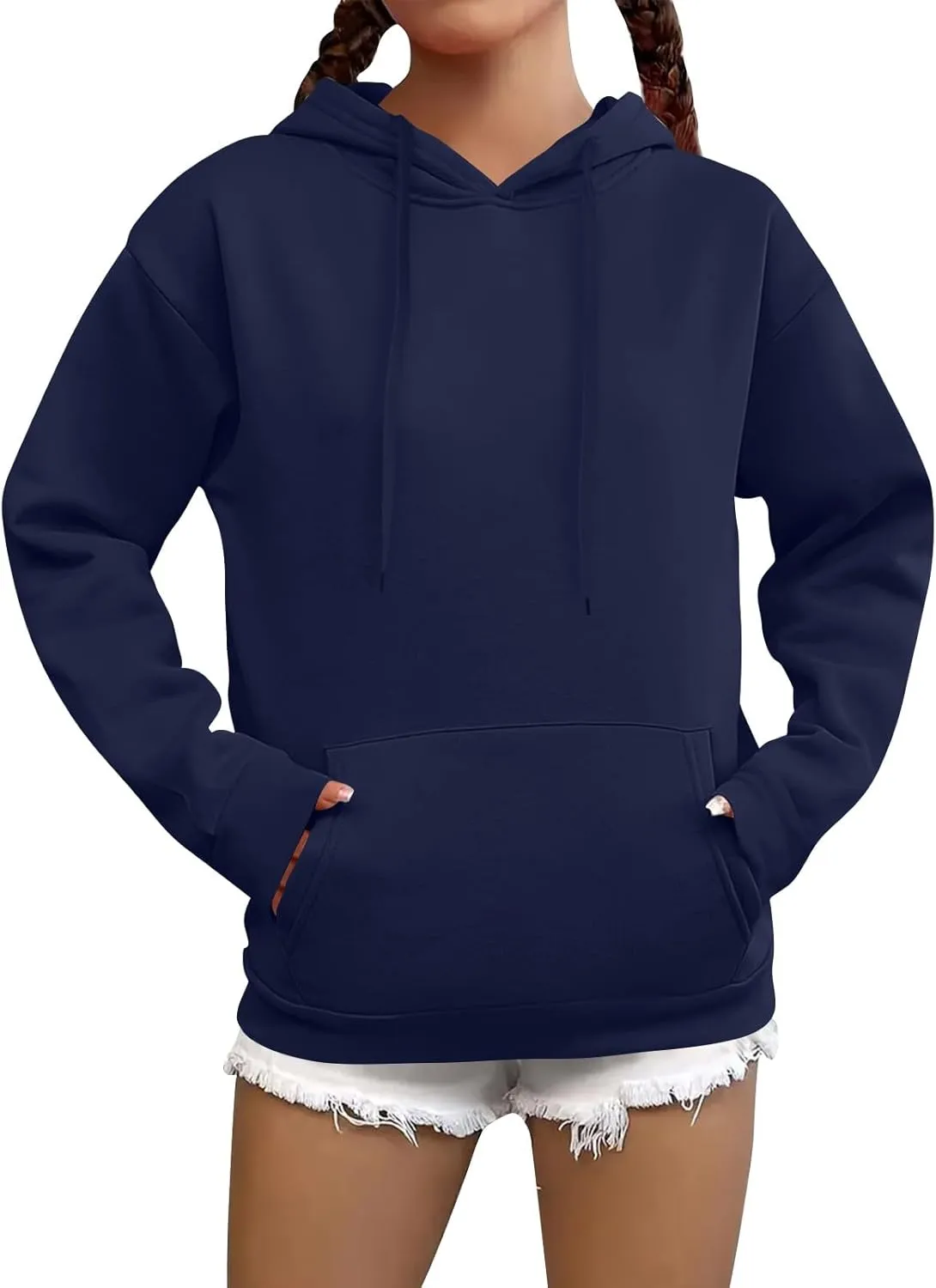Hoodies for Women Trendy Tunic Hoodie Pullover Simple Long Sleeve Comfy Y2k Hoodie Sweatshirts Loose Fit Hoodie