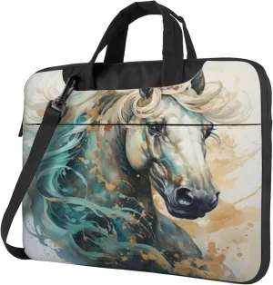 Horse Abstract Animal Laptop Shoulder Bag for Women, Laptop Sleeve Case Durable Computer Bag